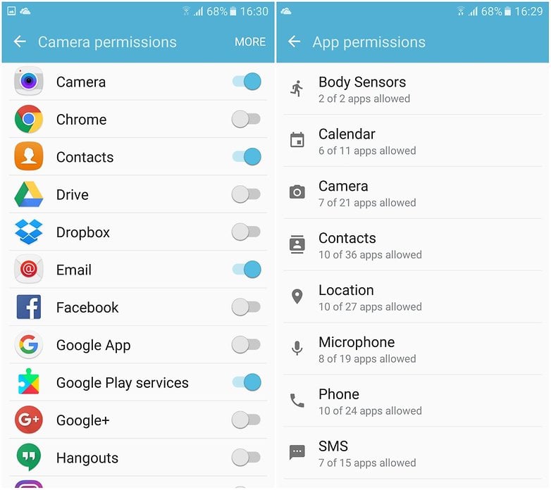 androidpit galaxys app permissions