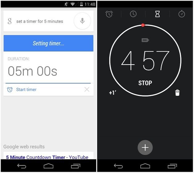 androidpit google now timer