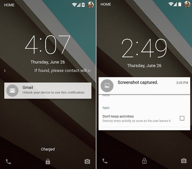 android l lockscreen értesítések