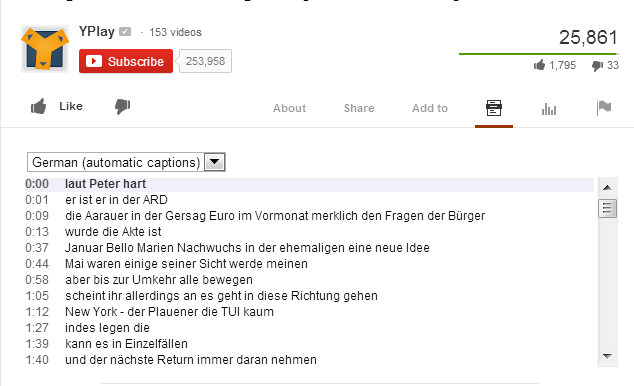 youtube transcribe