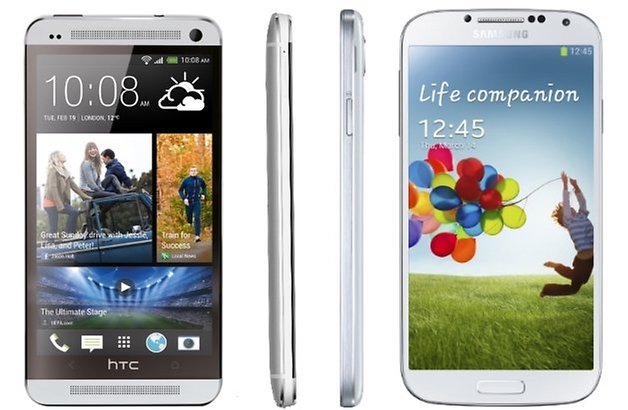 htc one galaxy s4 front