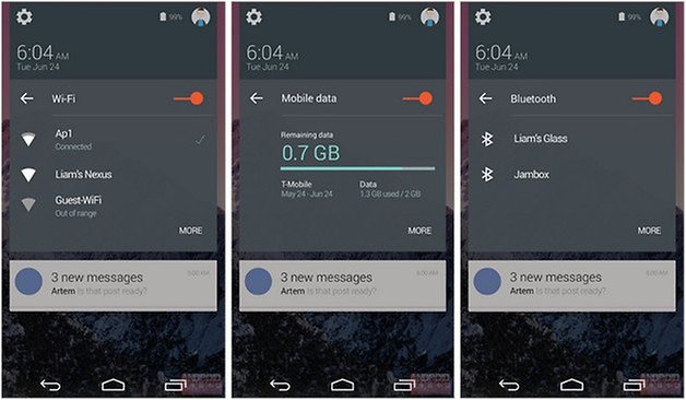 android L Quick settings mockup 2