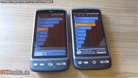HTC Desire: 2.1 Éclair vs. 2.2 FroYo - Performance-Test