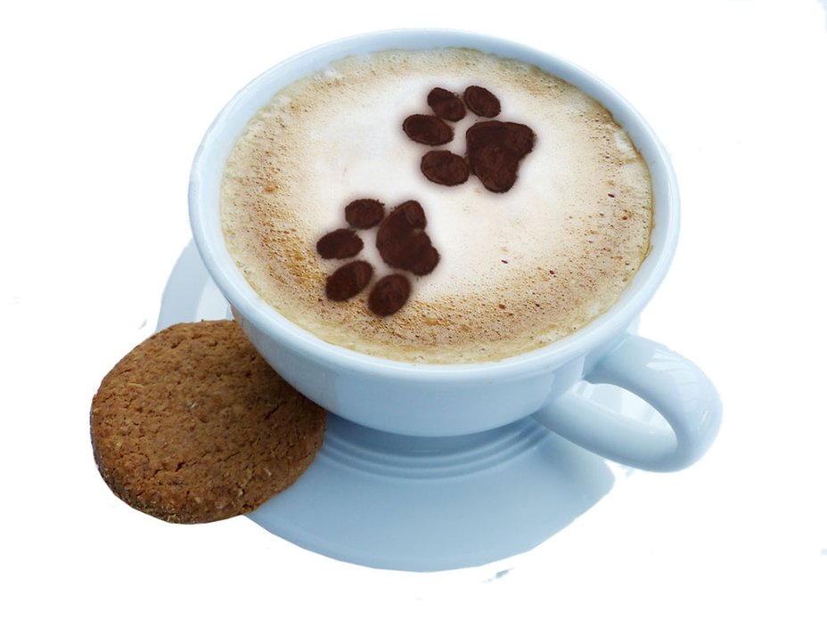 Kuchen Design Cappuccino Kaffee KakaoTorten Schablone Hund Pfote 2 1597290967328