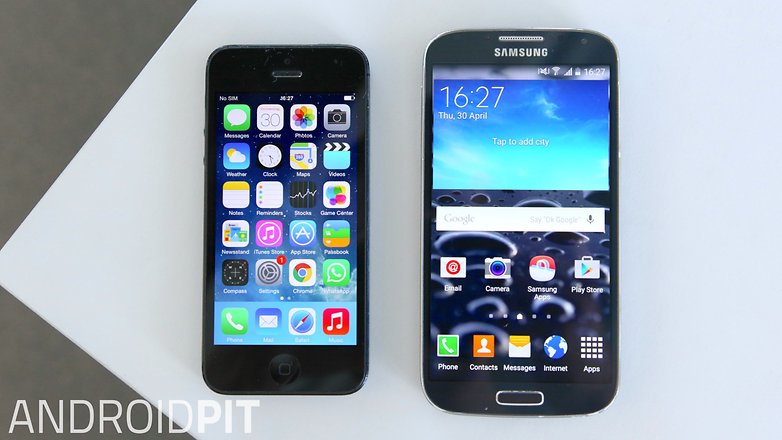 apple iphone 6 samsung galaxy s4 front screen display