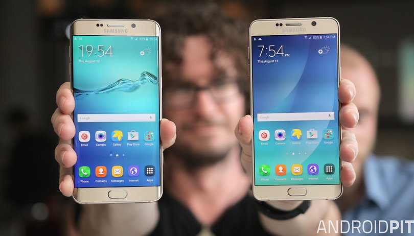 samsung galaxy note 5 vs galaxy s6 edge plus screen front