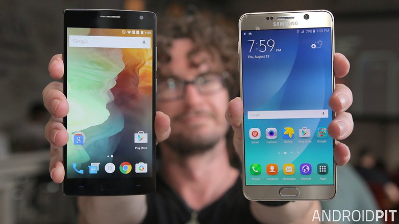 samsung galaxy note 5 vs oneplus 2 front