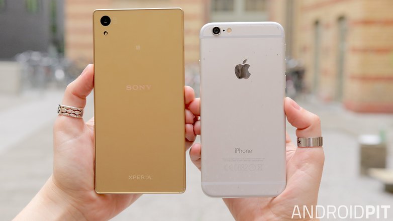 sony xperia z5 vs iphone 6 back