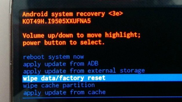 ANdroidPIT Recovery Menu Factory Reset