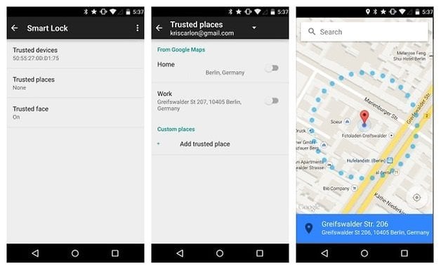 AndroidPIT Android 5 0 Smart Lock Důvěryhodná místa