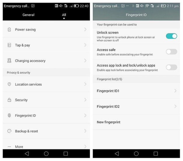 AndroidPIT Ascend Mate 7 settings