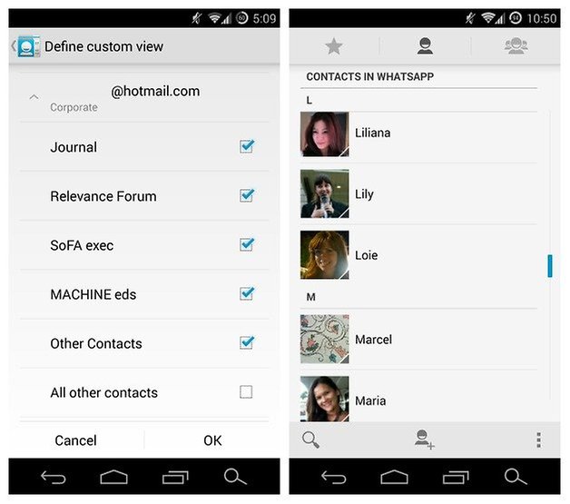 AndroidPIT Contacts Custom Profiles