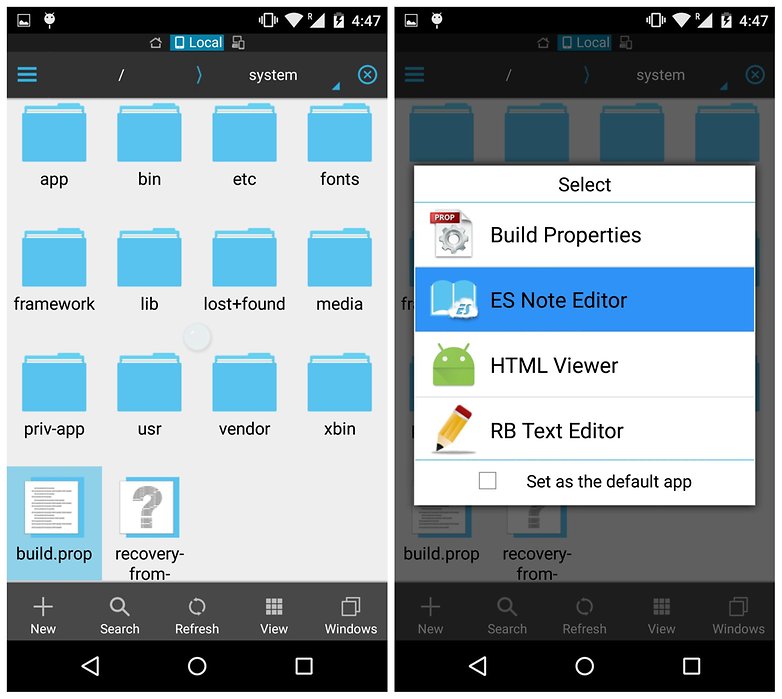 AndroidPIT ES File Explorer device system buildprop edit
