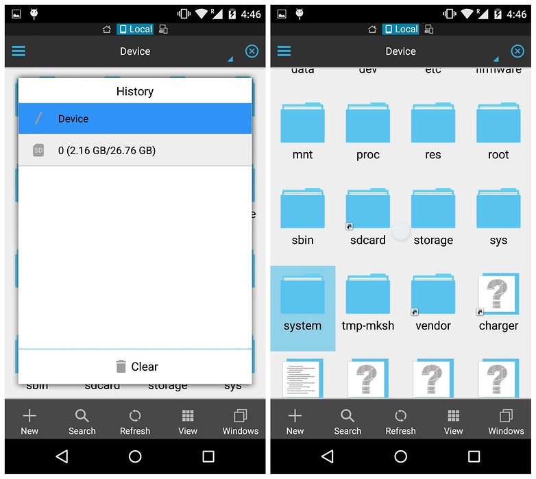 AndroidPIT ES File Explorer device system