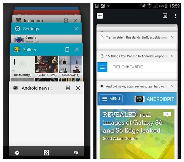 AndroidPIT Galaxy Note 3 Android 5 0 Lollipop Chrome tabs recent apps 