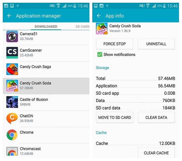 AndroidPIT Galaxy Note 3 Android 5 0 Lollipop app manager clear data cache