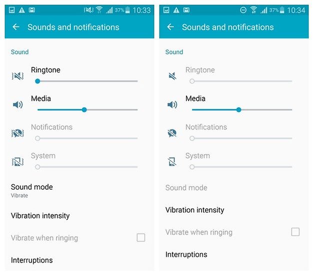 AndroidPIT Galaxy Note 4 Android 5 0 Lollipop sounds vibrate silence