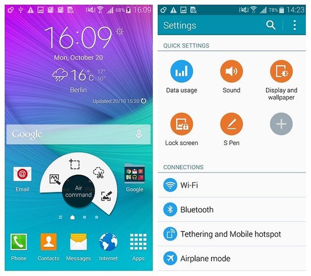 AndroidPIT Galaxy Note 4 home screen settings