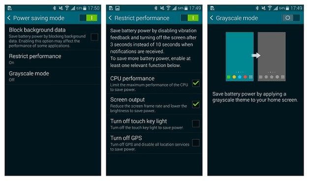 AndroidPIT Galaxy S5 Power Saving Mode