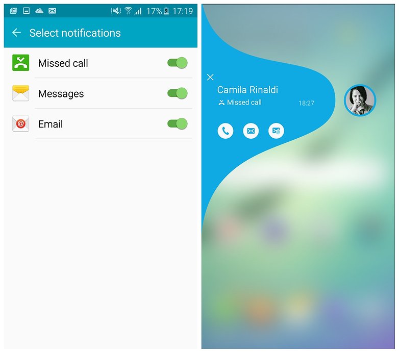 AndroidPIT Galaxy S6 Edge TouchWiz People Edge notifications