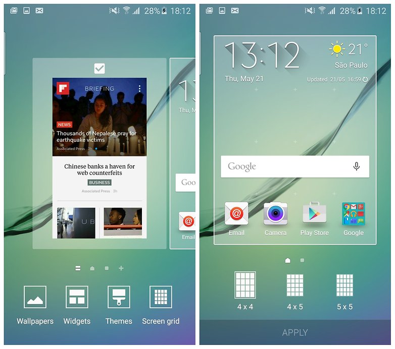 AndroidPIT Galaxy S6 Edge TouchWiz manage home screens