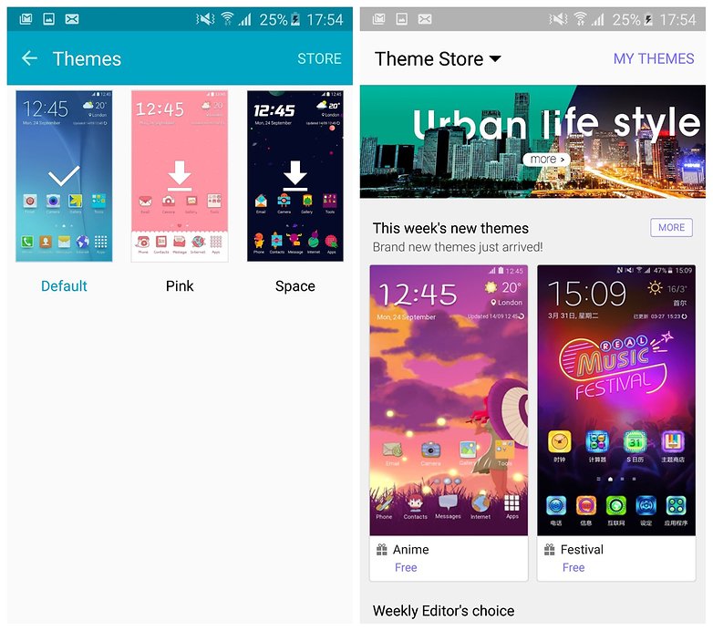 AndroidPIT Galaxy S6 Edge TouchWiz theme store