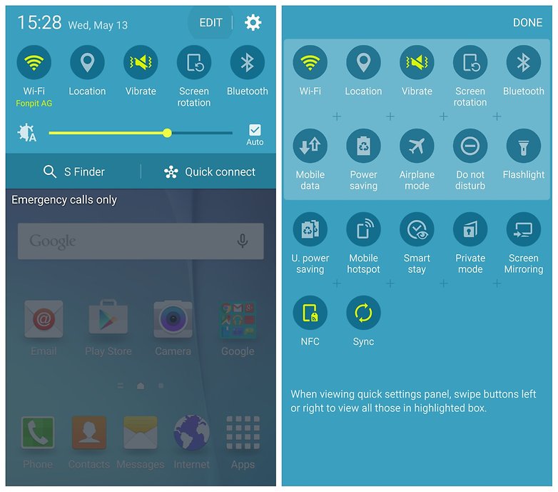 AndroidPIT Galaxy S6 edit quick settings