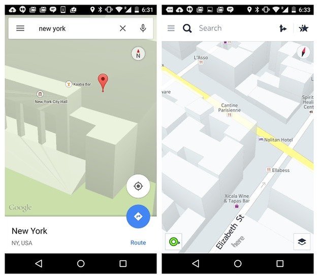 AndroidPIT Google Maps Nokia Here comparison 3D