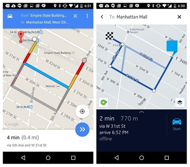 AndroidPIT Google Maps Nokia Here comparison navigation