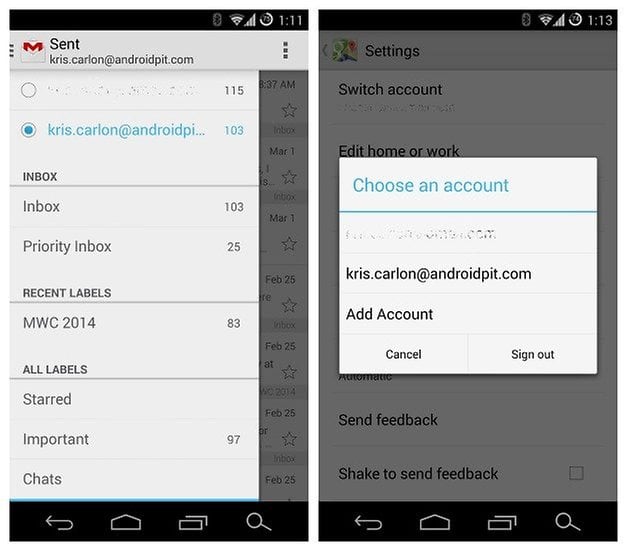 AndroidPIT Google account settings