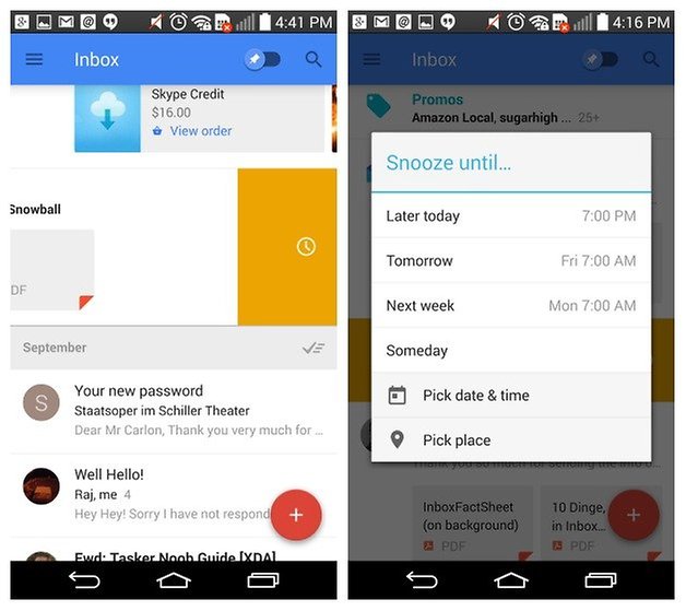 AndroidPIT Inbox by Gmail snooze