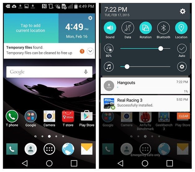 AndroidPIT LG G Flex 2 home screen notifications