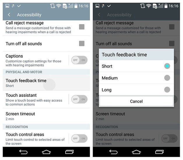 AndroidPIT LG G3 Android 5 0 Lollipop Accessibility touch feedback