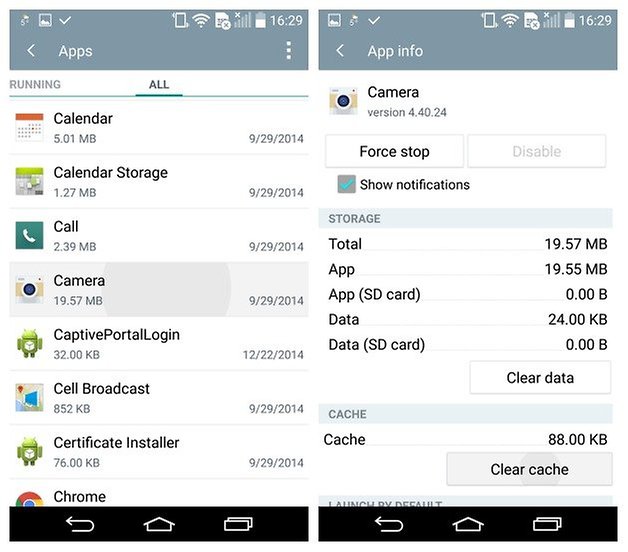 AndroidPIT LG G3 Android 5 0 Lollipop camera app clear cache