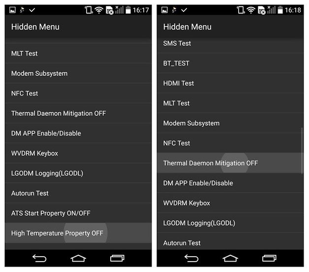 AndroidPIT LG G3 Android 5 0 Lollipop hidden menu thermal temperature