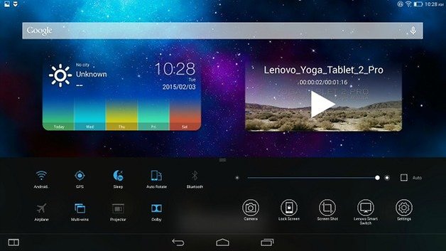 AndroidPIT Lenovo Yoga Tab 2 Pro command center
