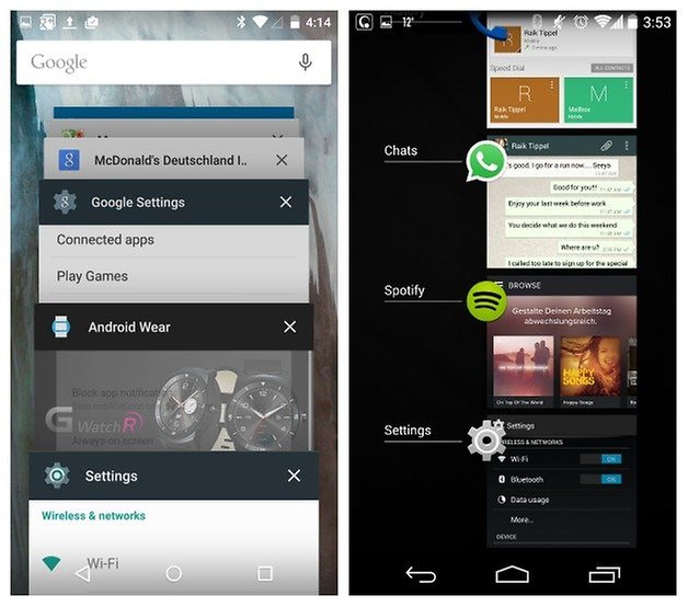 AndroidPIT Lollipop KitKat recent apps