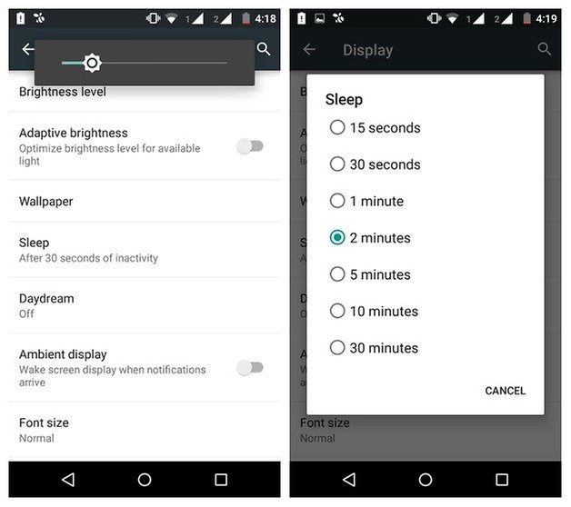 AndroidPIT Moto G 2014 battery screen brightness timeout