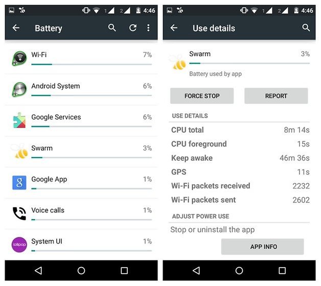 AndroidPIT Moto G 2014 battery use app