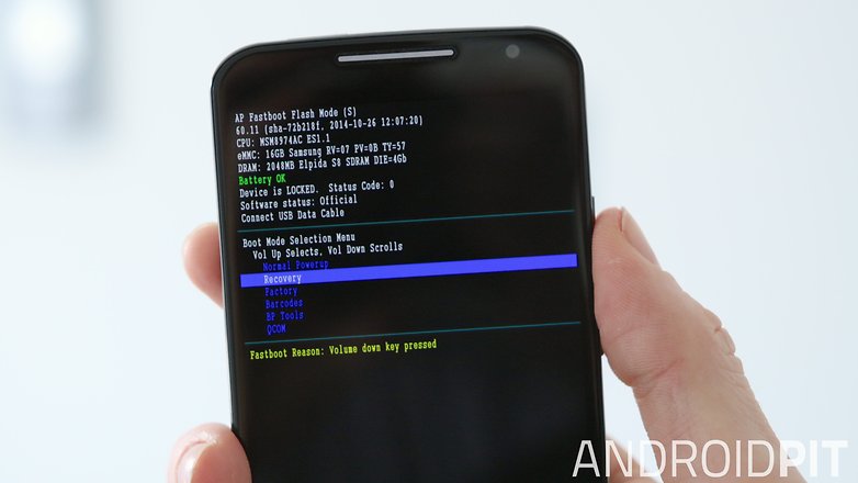 AndroidPIT Moto X 2014 Fastboot recovery mode