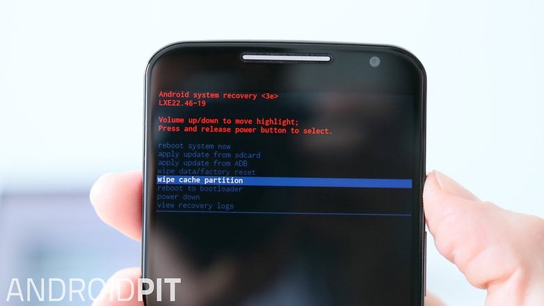 AndroidPIT Moto X 2014 Recovery Mode wipe cache partition