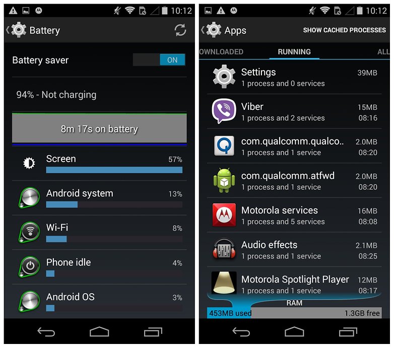 AndroidPIT Moto X problems battery saver running apps