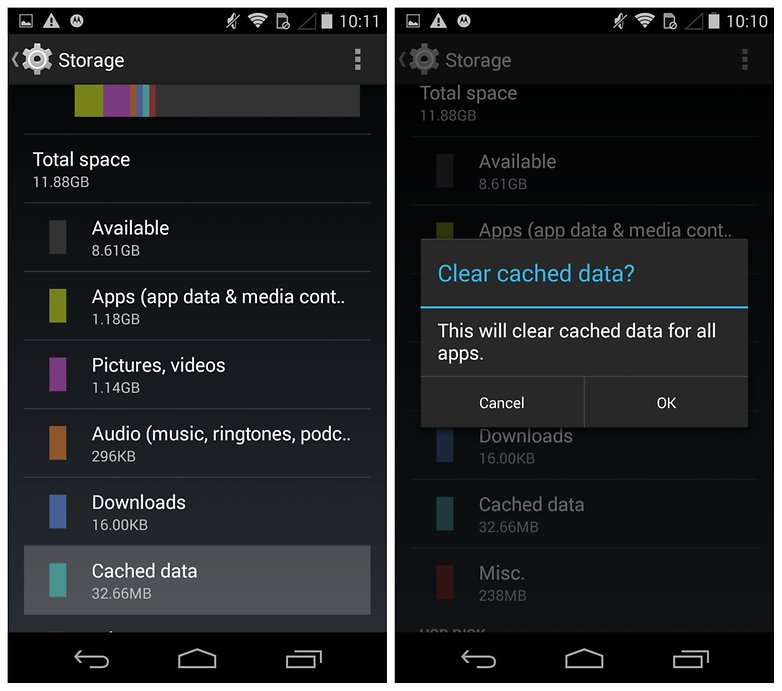 AndroidPIT Moto X problems clear cached app data