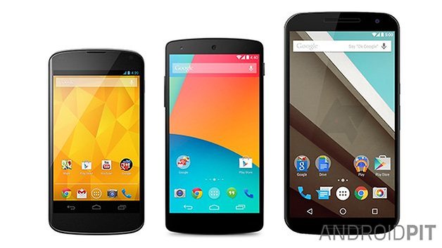 AndroidPIT Nexus 4 5 6 size comparison