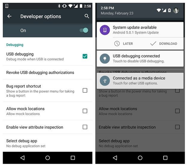 AndroidPIT Nexus 5 Android 5 0 Lollipop Developer Options USB Debugging 