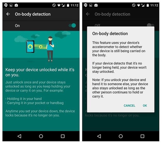 AndroidPIT Nexus 5 Android 5 1 Lollipop security on body detection