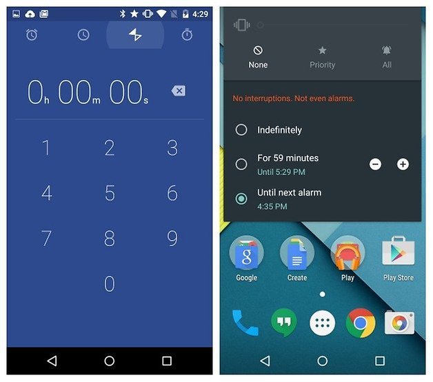 AndroidPIT Nexus 5 Android 5 1 clock animation until next alarm priority mode