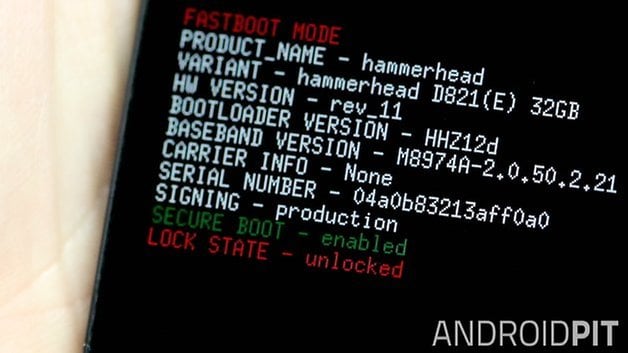 AndroidPIT Nexus 5 Fastboot unlocked