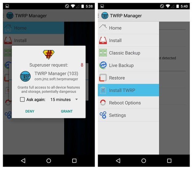AndroidPIT Nexus 5 custom recovery TWRP superuser