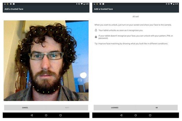 AndroidPIT Nexus 9 tips Trusted Face